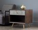 Aniston Nightstand (Brown Leather & Wood with Antique Brass Base)