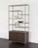 Stamos Bookcase (Brown Wood & Glass with Gold Base)