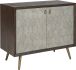 Aniston Sideboard (Small - Leather & Wood with Antique Brass Base)