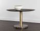 Monaco Dining Table (Gold & Grey Marble & Charcoal Grey)