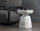 Lucida End Table (Marble Look & White)