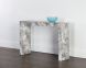Axle Console Table (Marble Look & Grey)