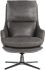 Cardona Swivel Lounge Chair (Gunmetal & Marseille Concrete Leather)