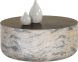 Diaz Coffee Table (Marble Look & Antique Brass)