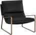 Zancor Lounge Chair (Antique Brass & Charcoal Black Leather)