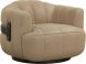Tadeo Swivel Lounge Chair (Dark Brown & Sahara Sand Leather)