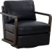Castell Swivel Lounge Chair (Brown & Cortina Black Leather)