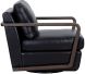 Castell Swivel Lounge Chair (Brown & Cortina Black Leather)