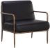 Lathan Chaise d'Appoint (Cuir Noir Anthracite)