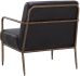 Lathan Chaise d'Appoint (Cuir Noir Anthracite)