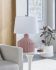 Tibida Table Lamp (Pink with White Shade)