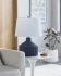 Tibida Table Lamp (Dark Blue with White Shade)