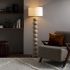 Algarve Floor Lamp (Beige & Clear & Nickel with White Shade)