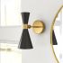 Calvin One Armed Black and Brass Metal Wall Sconce