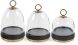 Calista Black and Gold Glass Cloche (Set of 3)
