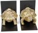 Gold Tortoise Polystone and Metal Bookends (Set of 2)