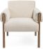 Parvani White Boucle Accent Chair