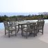 Laurentian 7 Piece Dining Set (Thick Slat Back & Curved Leg Table)