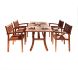 York 5 Piece Dining Set (Stacking Chairs & Curved Leg Table)