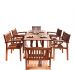 York 7 Piece Dining Set (Stacking Chairs & Curved Leg Table)
