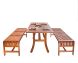 York 3 Piece Dining Set (Curved Leg Table & Backless Bench)