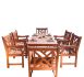 York 7 Piece Dining Set (Slotted Back & Straight Leg Table)