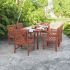 York 7 Piece Dining Set (Square Back Chairs & Straight Leg Table)