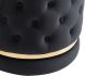 Delilah Round Swivel Ottoman (Black and Gold)