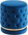 Delilah Round Swivel Ottoman (Blue and Gold)