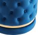 Delilah Round Swivel Ottoman (Blue and Gold)