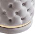 Delilah Round Swivel Ottoman (Grey and Gold)