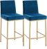 Diego 26 Inch Counter Stool (Set of 2 - Blue and Gold Legs)