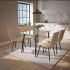 Abbot & Nora 5 Piece Dining Set (Black Table & Beige Chair)
