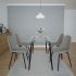 Abbot & Olly 5 Piece Dining Set (Black Table & Grey Chair)