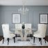 Napoli & Rizzo 7 Piece Dining Set (Grey Table & Ivory Chair)