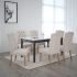 Pascal & Lucian 7 Piece Dining Set (Grey Table with Beige Chair)