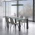 Vespa & Olly 5 Piece Dining Set (Black Table & Grey Chair)