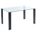 Vespa & Holt 5 Piece Dining Set (Black Table & Light Grey Velvet Chair)
