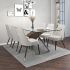 Veneta & Silvano 7 Piece Dining Set (Walnut Table & Light Grey Chair)