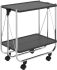 Sumi 2-Tier Folding Bar Cart (Black & Chrome)