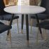 Emery Round Dining Table (White & Black)