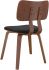 Zuni Side Chair (Black Faux Leather & Walnut)