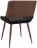 Hudson Side Chair (Black Faux Leather & Walnut)