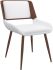 Hudson Side Chair (White Faux Leather & Walnut)