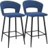 Camille 26 In Counter Stool (Set of 2 - Blue & Black)