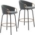Lavo 26 In Counter Stool (Set of 2 - Grey & Black & Gold)