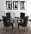 Solara II & Rizzo 5 Piece Dining Set (Chrome Table & Black Chair)