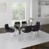 Frankfurt & Cassidy 7 Piece Dining Set (Chrome Table & Black Chair)