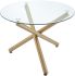 Carmilla 5 Piece Dining Set (Aged Gold Table & Grey Chair)