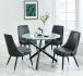 Suzette & Silvano 5 Piece Dining Set (Black Table & Vintage Grey Chair)